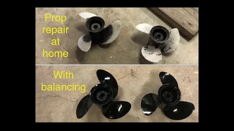 Propeller repair comparison showing damaged and repaired props — Propeller Impeller Casting UAE